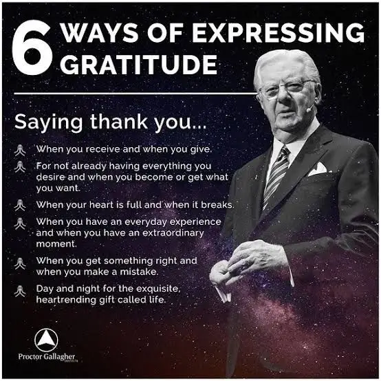 Ways og expressing gratitude med bilde av Bob Proctor